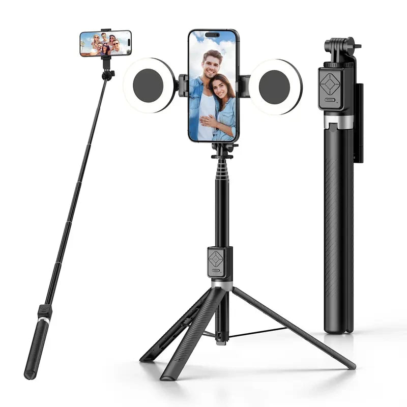Tall Selfie Stick Tripod with Fill Light