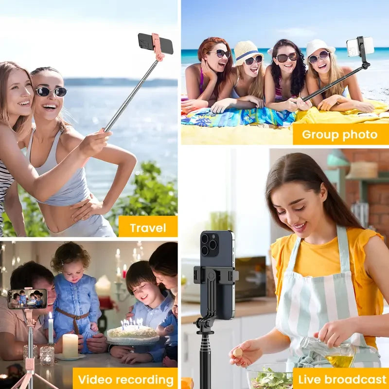Tall Selfie Stick Tripod with Fill Light