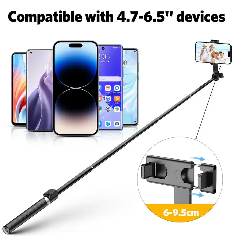 Tall Selfie Stick Tripod with Fill Light