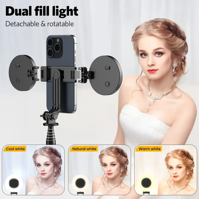 Tall Selfie Stick Tripod with Fill Light