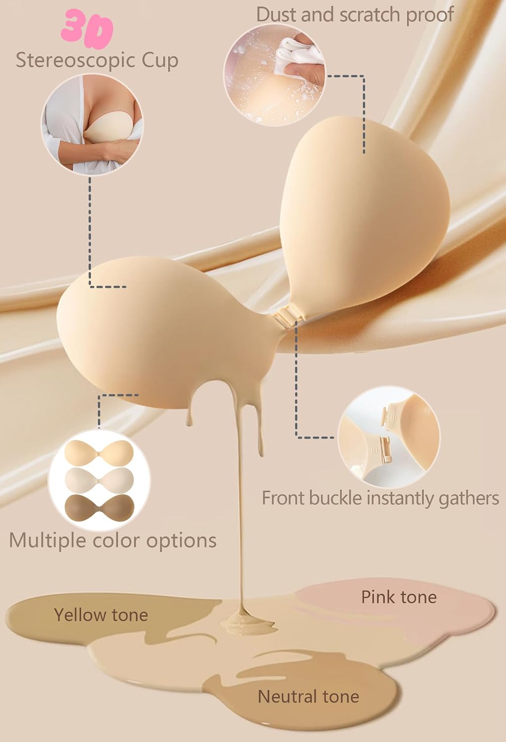 Invisible Push-Up Silicone Bra