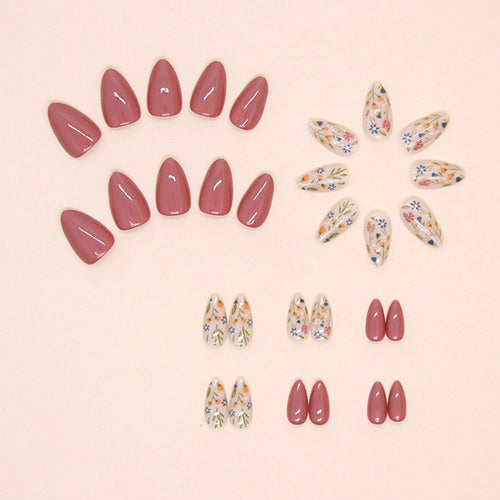 Chic Floral Almond Nails