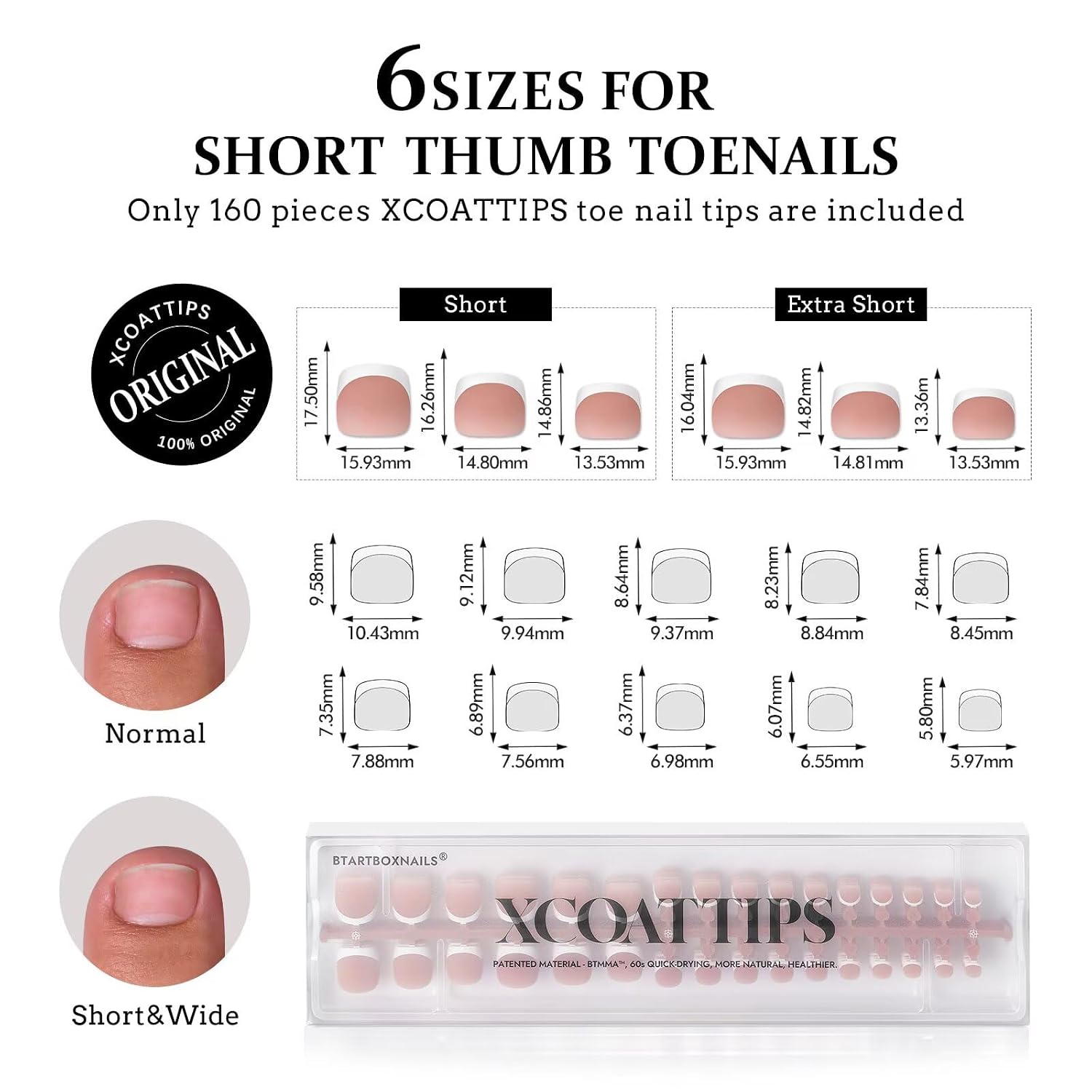 Chic French Toenail Press Ons
